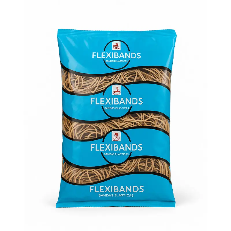 Bandas elásticas  Flexibands de látex, 40mm. bolsa de 100g.