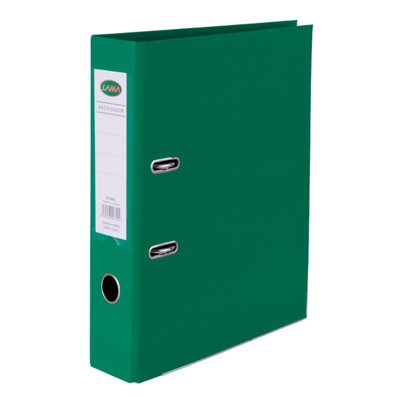 Bibliorato forrado Lama Oficio, verde, lomo de 70mm.(D)