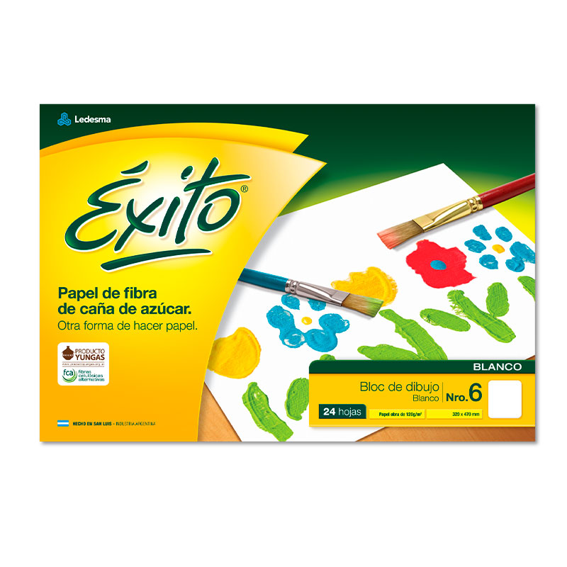 Block de dibujo Éxito N°5, 24 hojas lisas color