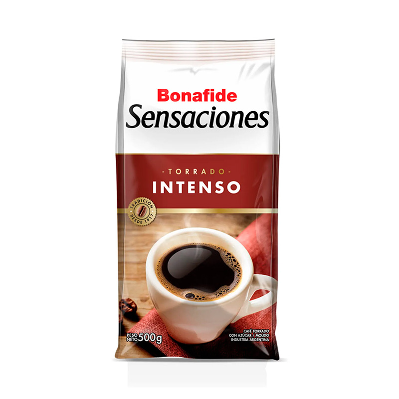 Café torrado intenso Bonafide, pack de 500g.