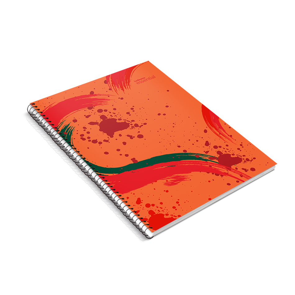 Cuaderno Essential espiralado polipropileno rojo, 22x29cm. 84 hojas cuadriculadas
