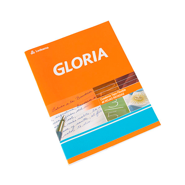 Cuaderno Gloria tapa flexible, 16x21cm. 48 hojas rayadas