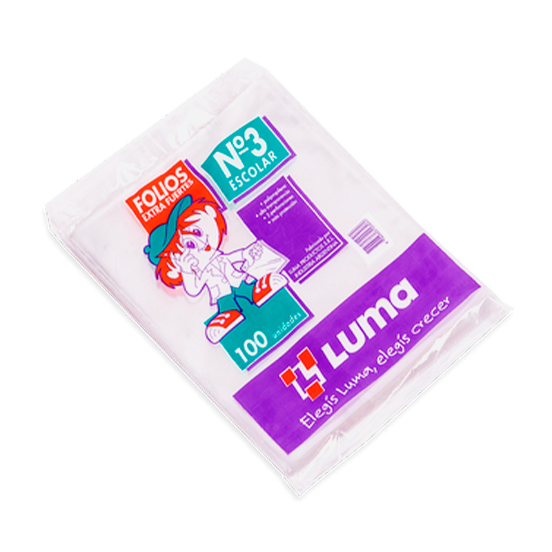 Folios N°3 escolar PPP Equipo comercial  pack x 100 