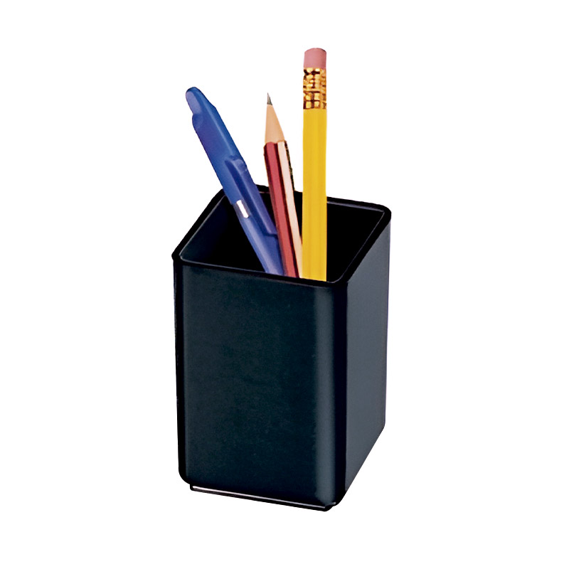 Porta lápices cuadrado negro