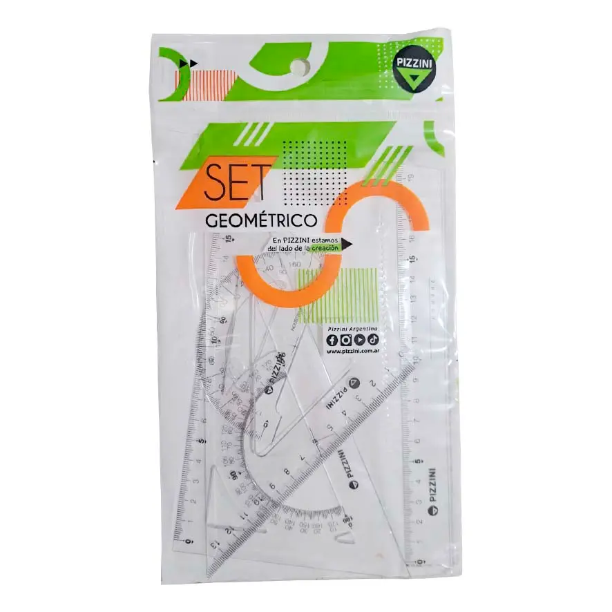 Set de Geometría de 4 piezas Pizzini 4114