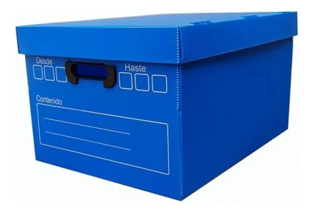 Caja Multiuso plástica celeste, 45x35x25,5cm. pack de 25 unidades