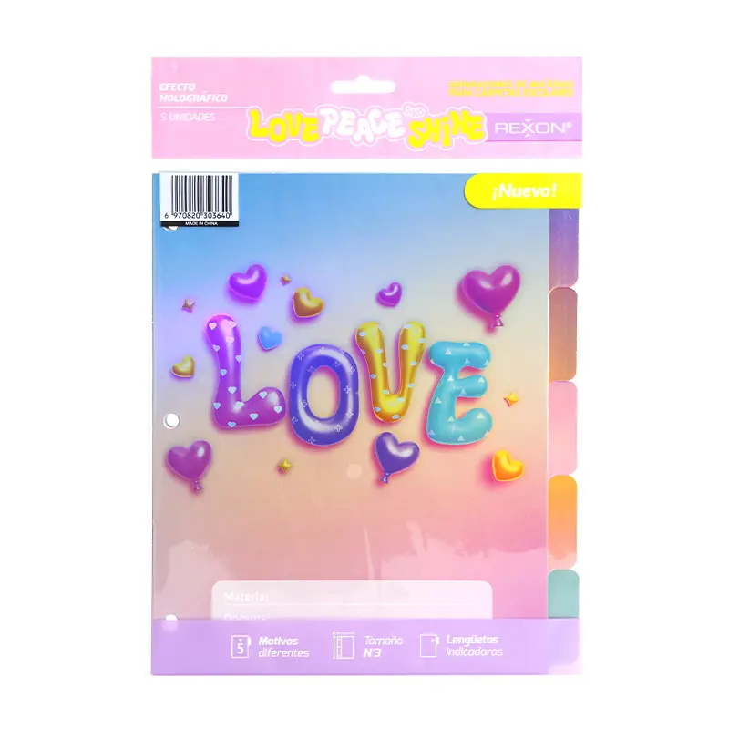 Separador 5 posiciones Rexon Love Peace and Shine N°3 