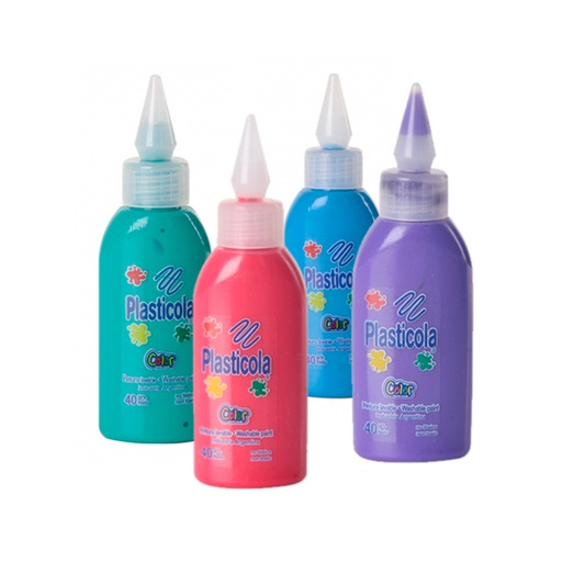[PLASTCOLCJX6] Adhesivo color Plasticola, 40g. pack de 6 unidades