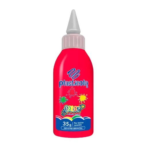 [PLASTROJAX12] Adhesivo color Plasticola rojo, 40g. pack de 12 unidades