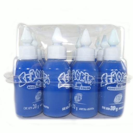 [STAADAZULX12] Adhesivo color Señorita azul, 30g. pack de 12 unidades