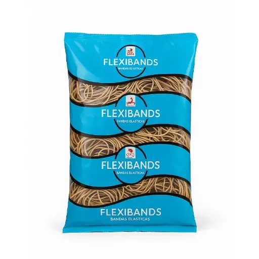 [BANDAS250G] Bandas elásticas  Flexibands de látex, 40mm. bolsa de 250g.