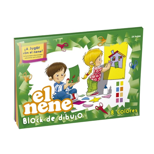 [ELNENEBKCO6] Block de dibujo El Nene N°6, 24 hojas color
