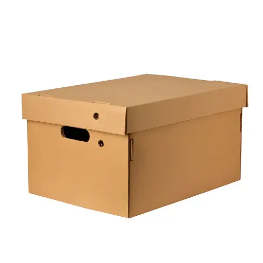 [CAJAMULTI] Caja Multiuso Kraft semi armada con tapa 42x32x25cm. M&D