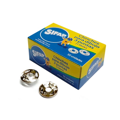[SIFAPCHI3P] Chinches de 3 puntas Sifap, caja de 50 unidades