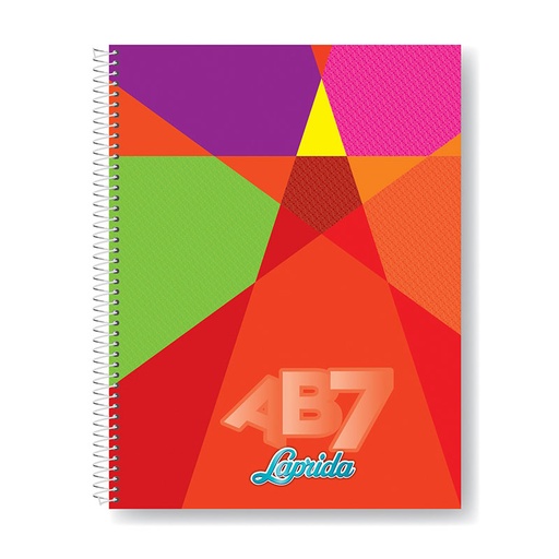 [LAPRIAB7100R] Cuaderno Laprida AB7 espiralado tapa cartón, 21x27cm. 98 hojas rayadas