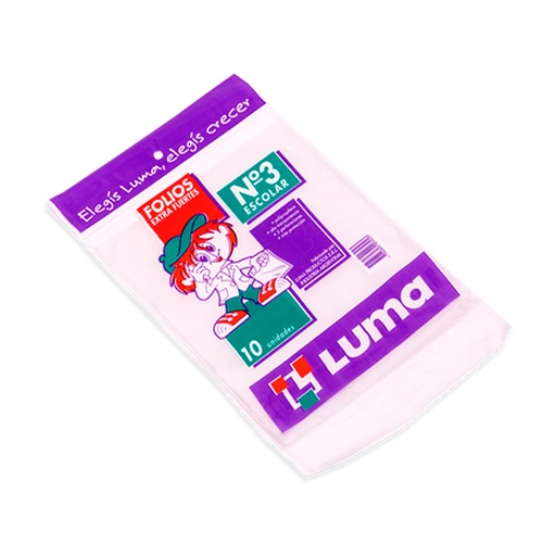 [LUMAPPPEX10] Folios N°3 escolar PPP Equipo comercial  pack x 10 
