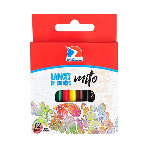 [MITOPINT12C] Lápices de colores Ezco Mito cortos de 12 colores