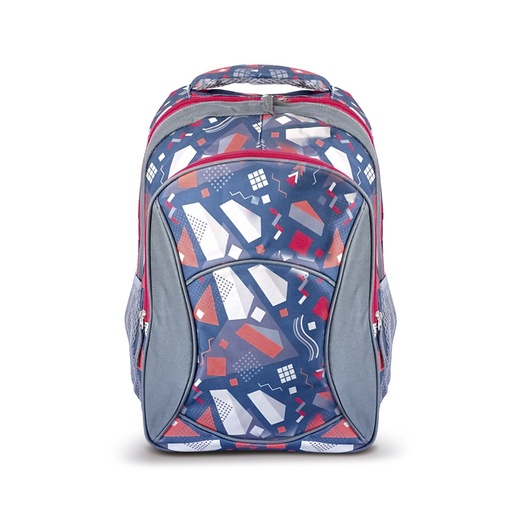 [MOCHRQSCHE27] Mochila escolar RQ School 17" formas gris