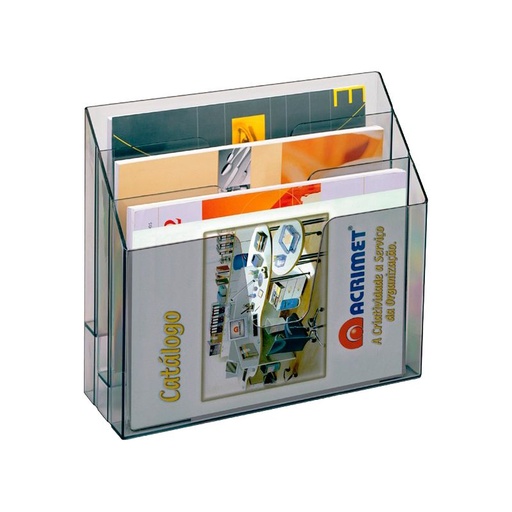 [ACRIMETPFOLH] Portafolletos de escritorio triple Acrimet humo