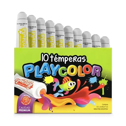 [PLAYTEM10AMA] Témpera Playcolor Amarillo medio, 8cc. caja de 10 unidades 