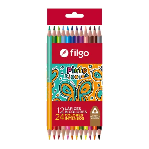 [FILGOBICOL12L] Lápices de colores Filgo Bicolor largos, de 12 = 24 colores