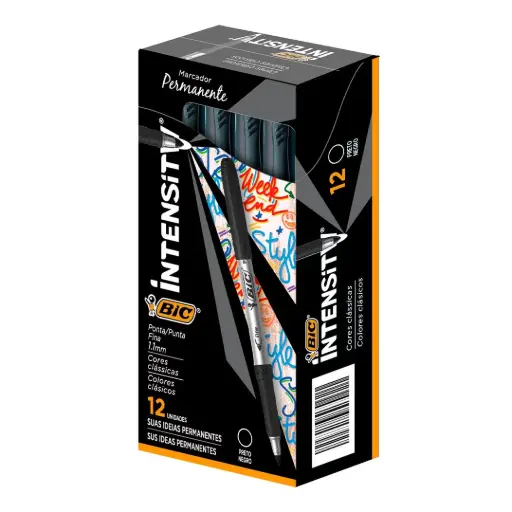 [BICMARGRIPNG12] Marcador Bic permanente Grip Negro x12