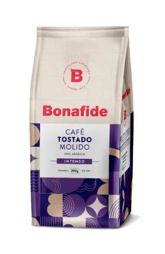 [BONAFCATOSIN200] Café tostado intenso Bonafide, pack de 200 g.
