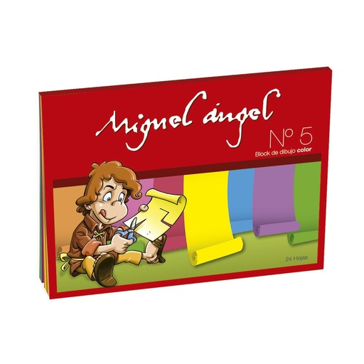 [MANGELBKCOL6] Block de dibujo Miguel Angel N°6, 24 hojas lisas color