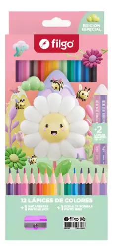 [FILGOMARGARITA12] Lápices de colores Filgo Margarita x 12L + 2 grafito + goma y sacapunta
