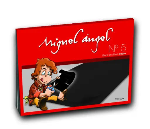 [MANGELBKNEG5] Block de dibujo Miguel Angel N°5, 24 hojas lisas negras